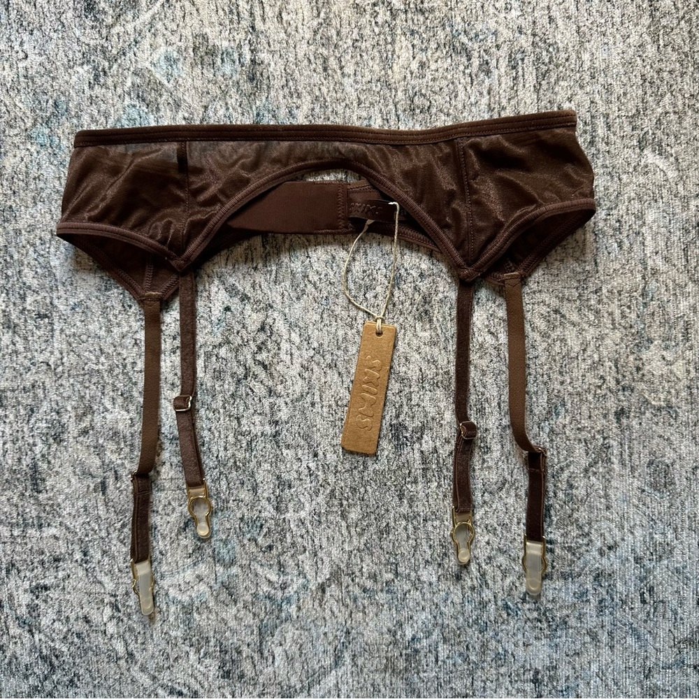 🆕Skims Glissenette Garter Belt Cocoa - Picture 4 of 6